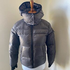 S13 New York Girl's Hooded Puffer Jacket Brown Size 12 Down Coat